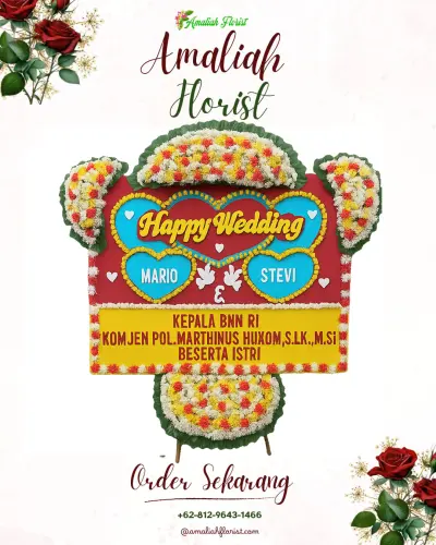 Karangan Papan Bunga Pernikahan di Cimandala